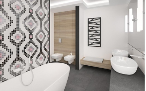 Radiator decorativ pentru baie, 400x1800, negru, Instal-Projekt Trick 40/180 [1]