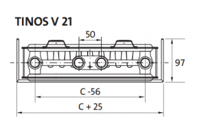 Radiator decorativ vertical, alb, tip 21, L=625 x H=2100, Purmo Tinos V [4]