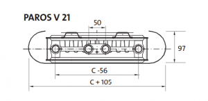 Radiator decorativ vertical, alb, tip 21, L=555 x H=1950, Purmo Paros V [3]