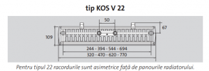 Radiator decorativ vertical, alb, tip 22, L=600 x H=2100, Purmo Kos V [5]