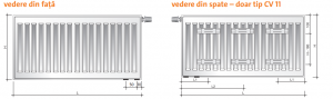 Radiator panou din otel cu ventil tip 33 300x2300 cu accesorii incluse Purmo Ventil Compact [7]