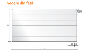 Radiator din otel, alb, tip 22, L=1000 x H=300, Purmo Ramo Ventil Compact [1]