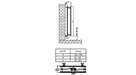 Radiator din otel vertical, alb, tip 20, L=400 x H=1600, EURAD-PLUS [2]