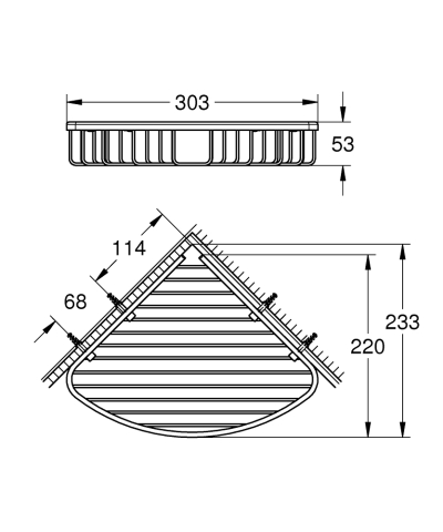 Raft de colt Grohe Start Cosmopolitan fixare ascunsa, set instalare inclus, crom [3]