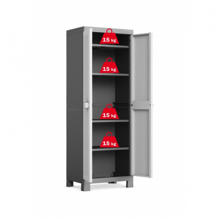 Scule si dispozitive de lucru - Dulap 4 polite gri Keter High Logico 65x45x182cm