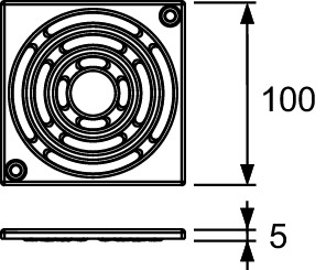 Grila TECEdrainpoint S, din otel inox, 100x100 mm, prindere cu surub [1]