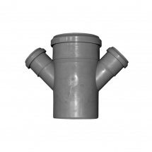 Tevi, fitinguri, robineti si accesorii - RAMIFICATIE DUBLA REDUSA PP D.110/ 50/ 50 45° - VALROM GAMA EasyKIT