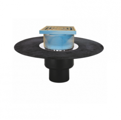 Tevi si fitinguri pentru canalizare interioara Valrom - RECEPTOR ACOPERIS VERTICAL DN125 CU GULER BITUM SI GRATAR INOX 150 x 150 - VALROM GAMA SafeKIT