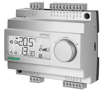 Regulatoare electronice - Regulator CTA-uri Regin, 10 intrari ieşiri afişaj iluminat ceas prog alim 230V cu Setpoint la distanţa opţional