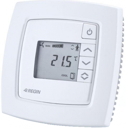Echipamente de ventilatie si climatizare - Regulator de camera Regio pentru VAV Regin, 3 ieşiri 0-10V 24V comunicaţie ExoLine/Modbus/Bacnet display buton ocupare intrare pentru Traductor de CO2 buton control Ventilator