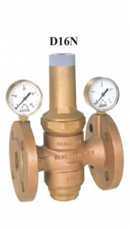 Regulatoare - Regulator de presiune cu sita filtranta incorporata Resideo - Braukmann (ex Honeywell), cu inchidere la debit zero din bronz rosu PN25 gama de reglare 0.5-2bar PN25 bar racorduri cu flanse DN15