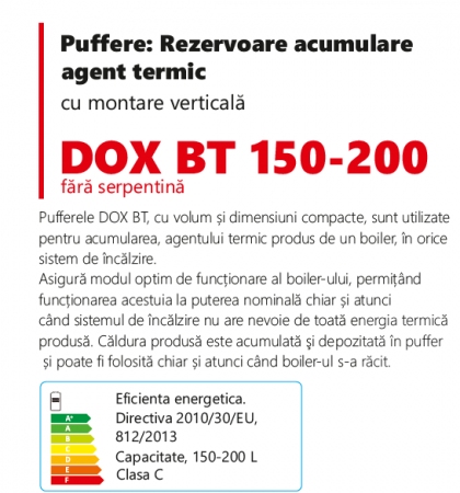 Rezervor de acumulare fara serpentina Radox 150 litri model DOX BT 150 [1]