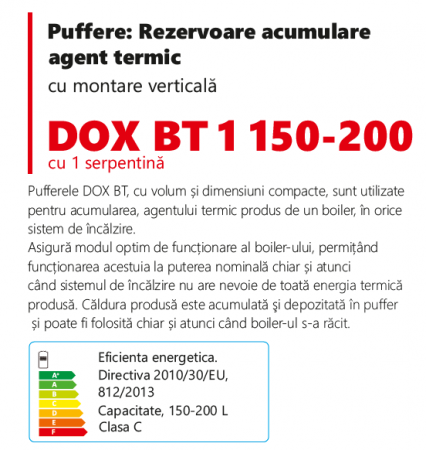 Rezervor de acumulare Radox cu o serpentina 150 litri model DOX BT1 150 [1]