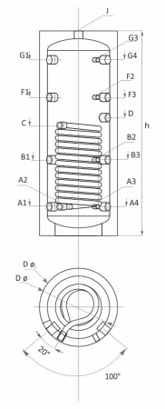 Rezervor de acumulare puffer cu o serpentina Sunsystem PS1 150 litri [2]