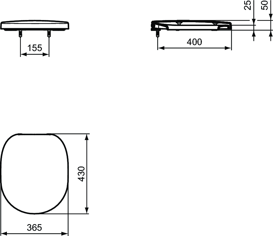 Capac pentru vas WC cu balamale metalice duroplast Ideal Standard gama Connect Space [1]