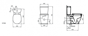 Rezervor pentru vas WC buton cu dubla comanda 6/3 litri alimentare laterala Ideal Standard gama Connect Arc [1]