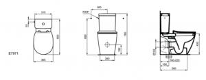 Rezervor pentru vas WC buton cu dubla comanda 6/3 litri alimentare laterala Ideal Standard gama Connect Cube [1]