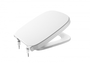 Accesorii pentru vase tip WC - Capac pentru vas WC, duroplast antibacterian cu balamale din otel inoxidabil, Roca Debba