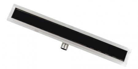 Rigola de dus cu gratar din inox, sticla neagra si izolatie, 700 x 70 mm, Gehler seria Glasse [1]