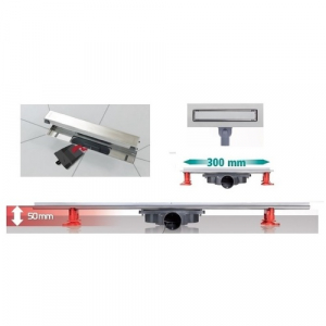 Rigola dus, inaltime 5 cm, 30 cm lungime, Wirquin Venisio Slim [1]
