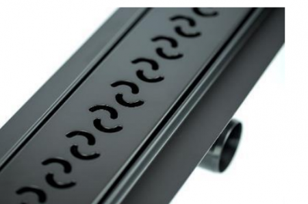 Rigole dus - Grila neagra pentru rigola dus, din inox, L=1000 mm, Capricorn AQUA AMBIENT ARCO