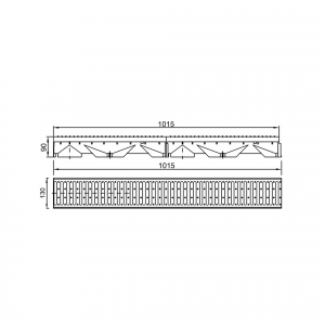 Rigola pentru exterior, L=90 cm, gratar din otel galvanizat, Styron STY-900 [1]