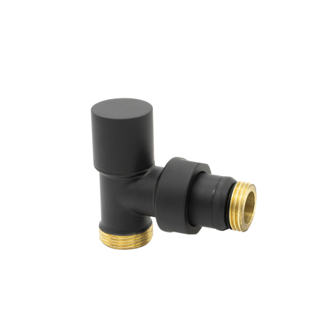 Robineti pentru calorifere - Robinet coltar retur calorifer pentru conectare cupru si pex Icma 1135 1/2" negru mat