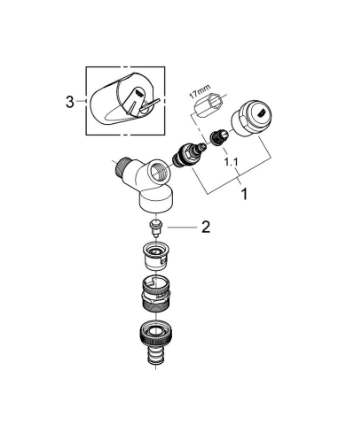 Robinet coltar Grohe fitting combination, dn15, 1/2" protectie anti-reflux, crom [1]