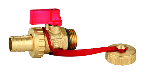 Robineti, distribuitoare si accesorii radiatoare - Robinet de golire Ermetiq 1/2 maner rosu,finisaj bronz