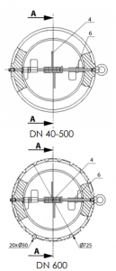 Robinet de retinere cu dublu disc, DN100, Tecofi CB3448 [2]