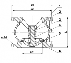 Robinet de retinere cu arc, DN100, Tecofi CA3241 [1]