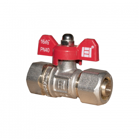 Robineti, racorduri si aerisitoare - Robinet trecere cu fluture pentru pexal, Ø16 x Ø16 mm, Everpro