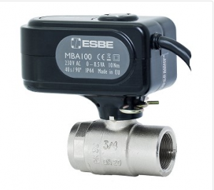 Tevi, fitinguri, robineti si accesorii - Robinet cu bila cu 2 cai motorizat, ON/OFF, DN 25, PN 32, 230V, FI 1"