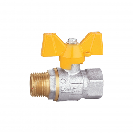 Tevi, fitinguri, robineti si accesorii - Robinet pentru gaz, 1/2 tol filet interiorx 1/2 tol filet exterior, Everpro
