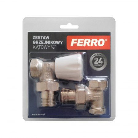 Echipamente de incalzire si producere ACM - Set robinet radiator coltar tur + retur, 1/2", Ferro