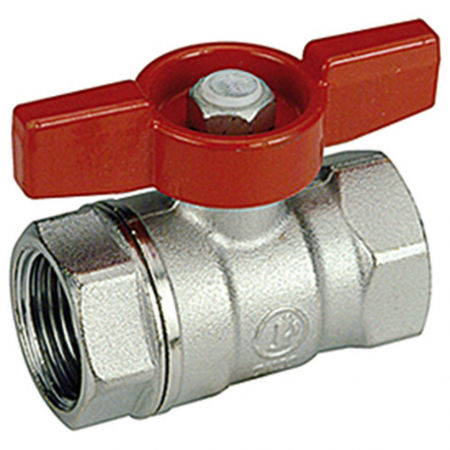Robineti, racorduri si aerisitoare - Robinet sfera cromat filet interior-filet interior, maner fluture, rosu 1/2'' R251X003