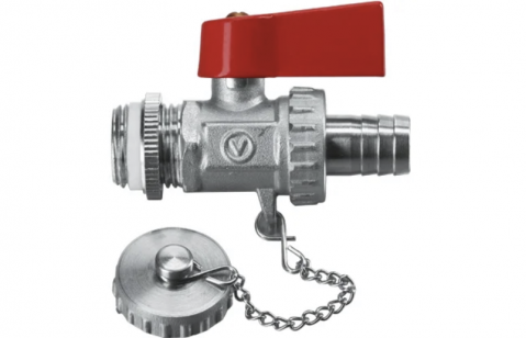 Robineti, racorduri si aerisitoare - Robinet sferic umplere golire nichelat, cu racord de furtun si capac Valvex Omni 1/2"