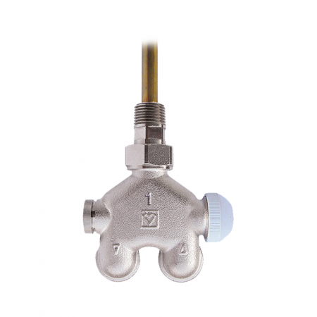 Echipamente de incalzire si producere ACM - Robinet termostatabil 4 cai, 1/2", monotubular, pentru radiatoare de baie, Herz