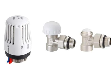 Accesorii convectoare - Set robinet termostatic, cap si detentor coltar 1/2, Purmo