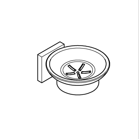 Savoniera Grohe Start Cube montare pe perete, cu suport, crom mat [3]