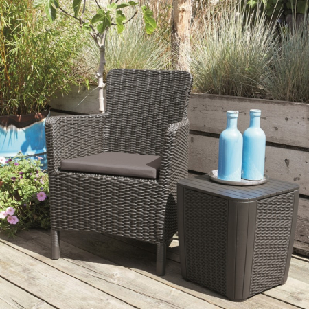 Scaun grafit, imitatie de ratan, Keter Mallorca [2]