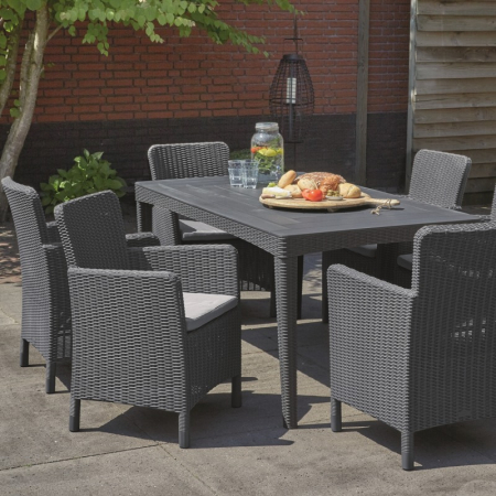 Scaun grafit, imitatie de ratan, Keter Mallorca [3]