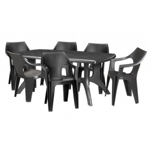 Scaune si fotolii de gradina - Scaun din plastic Curver Dante grafit