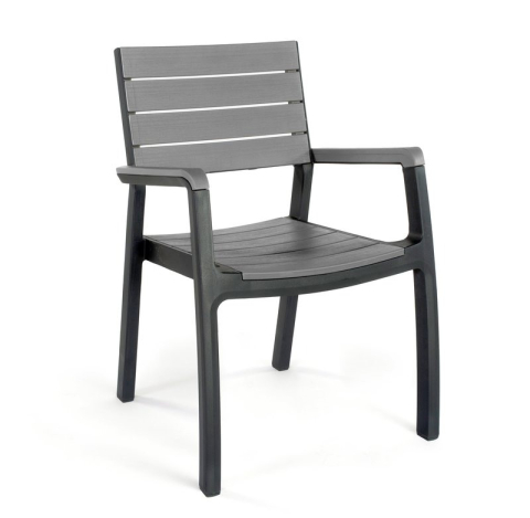 Casa si gradina - Scaun gradina polipropilena Keter pentru terasa si balcon gri colectia Harmony cotiere spatar profilat dimensiuni 59x60x86 cm