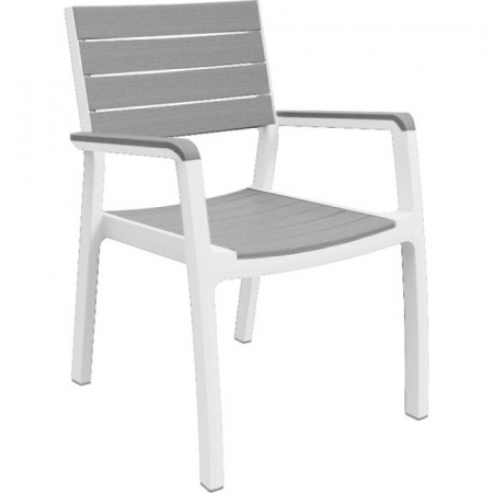 Mobilier de gradina - Scaun gradina alb-gri Keter Harmony