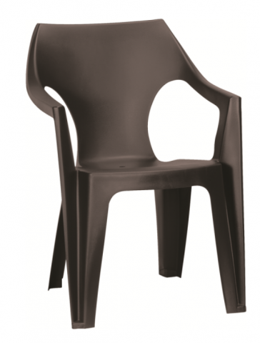 Mobilier de gradina - Scaun de terasa maro cu spatar scund Keter Dante