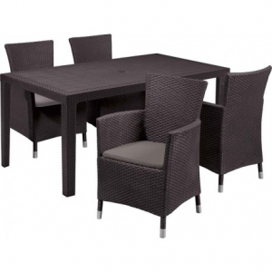 Scaun pentru gradina, maro, imitatie de ratan, Curver Iowa [2]