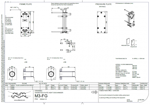 Schimbator de caldura cu placi 75 kw ALFA LAVAL M3-FG 11 placi, ALLOY 316 [2]