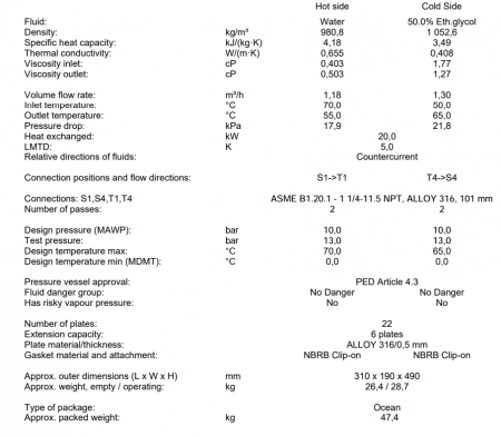 Schimbator de caldura cu placi ALFA LAVAL M3-FG 22 PLACI - 20 kW [2]
