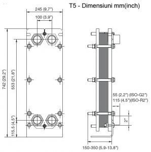 Schimbator de caldura cu placi ALFA LAVAL T5-MFG 23PL - 400 kW [1]